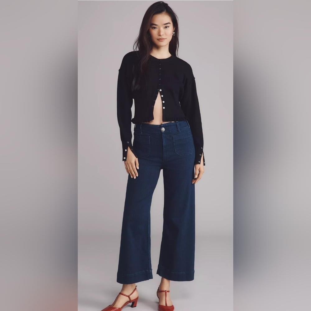 Women's Maeve The Collete High Rise Wide Leg Jeans, Dark Denim,Size 26, Preowned